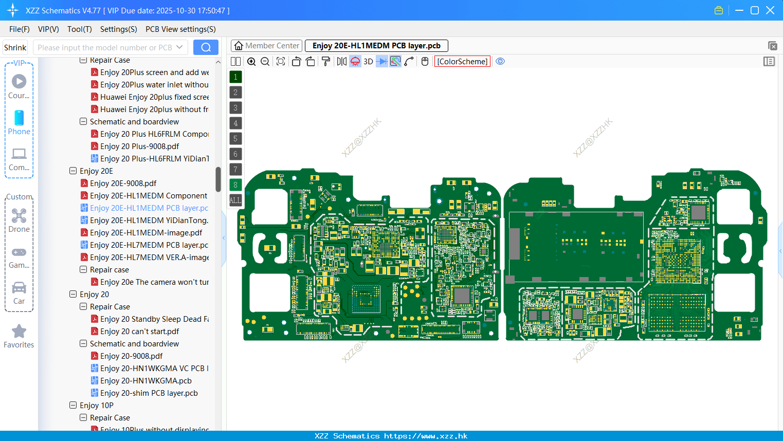 Huawei Enjoy 20E-HL1MEDM PCB Layer
